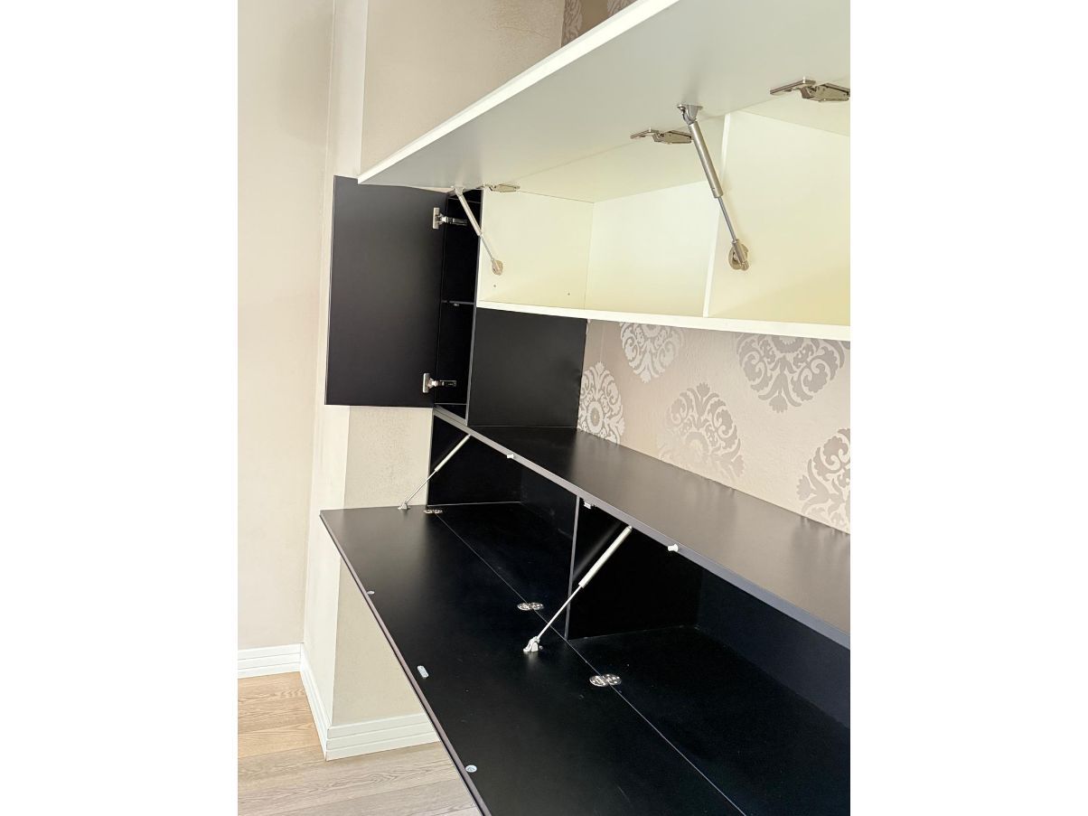 Modulares und individuell anpassbares Wohnwand-System (Weiß/Schwarz) Optional7