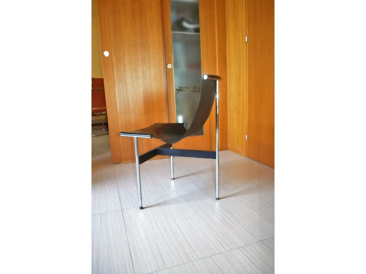 T chair in chromed steel 3