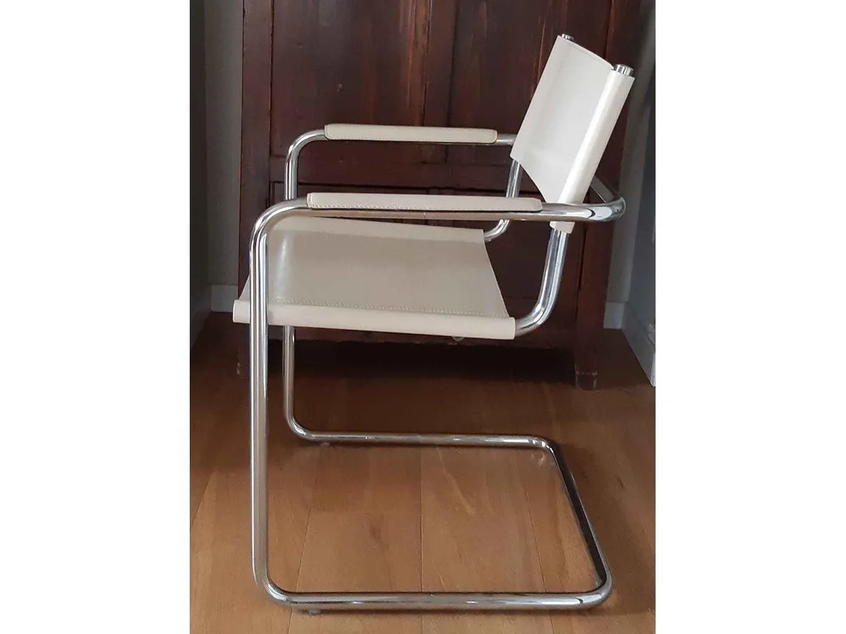 Poltroncina MG5B in pelle con braccioli, Matteograssi 3