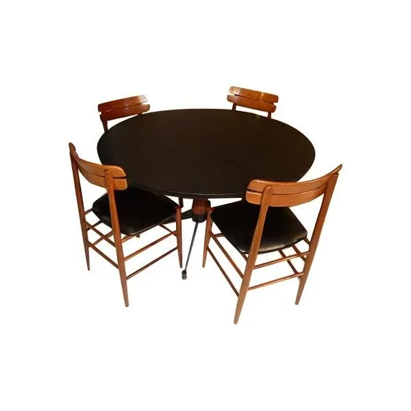 Vintage rosewood table and 4 chairs set (1950s), image