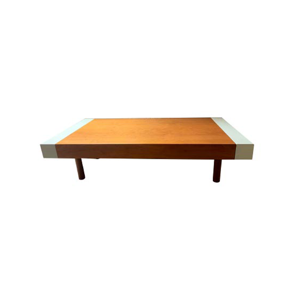 Tavolino rettangolare basso da salotto vintage (bicolore)