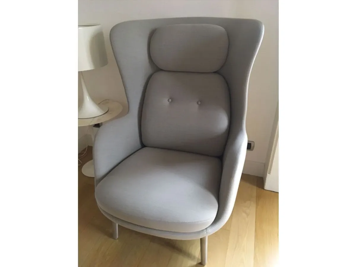 Bergère Ro armchair in fabric (grey), Fritz Hansen 4