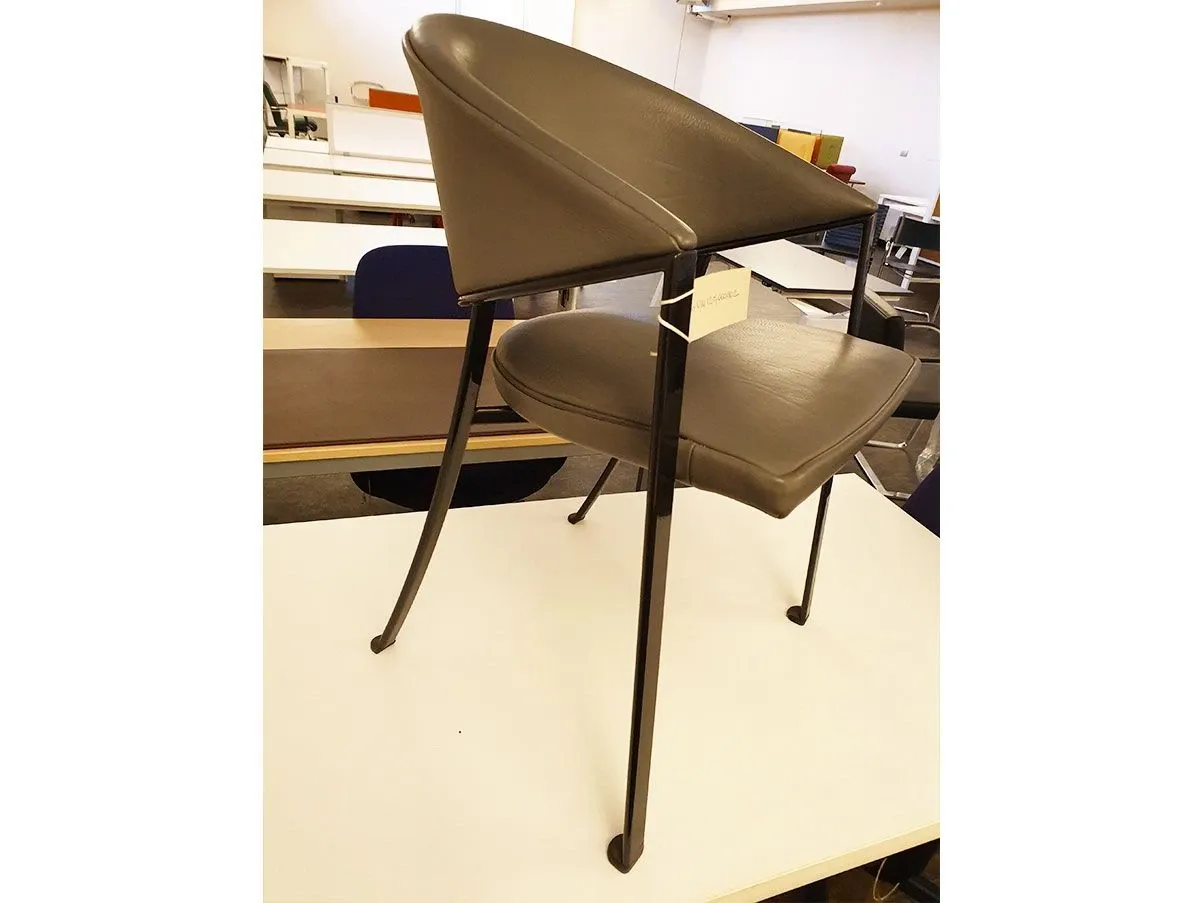 Sedia vintage Blenda acciaio e pelle (grigio), Matteograssi 
