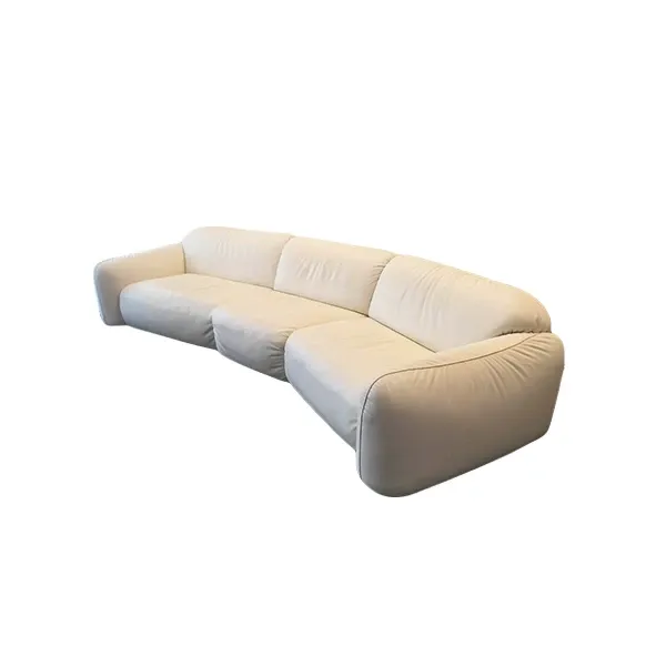 4 seater sofa Piumotto08 in leather (white), Busnelli 5