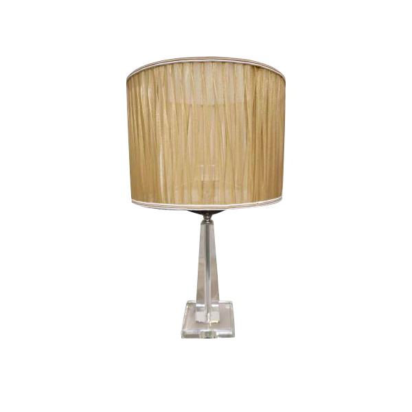 Table lamp in glass and organza (gold), Lux Art image