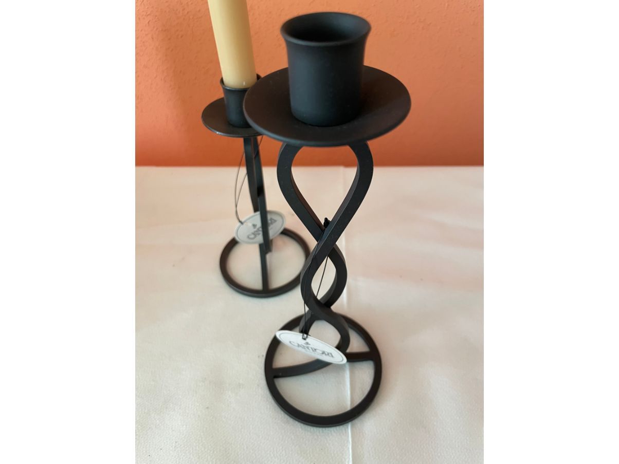 Set of 2 wrought iron candle holders (80s) Defects