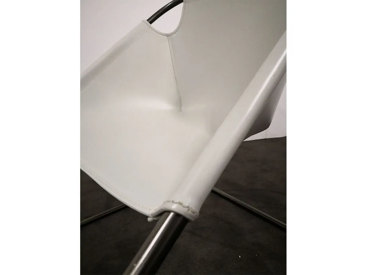Foster armchair metal and leather (grey), Ivano Redaelli 6