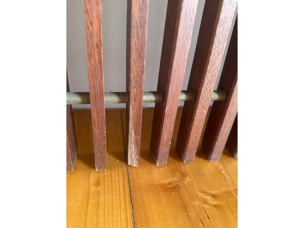 Appendiabiti in legno e ottone anni '60 Defects