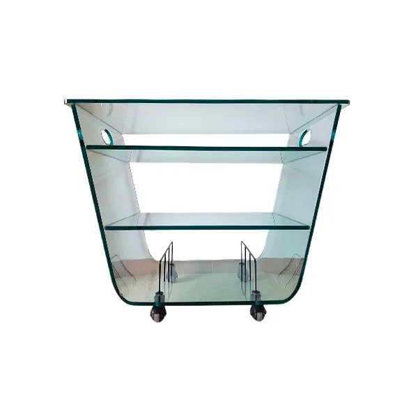 Low table with wheels made of glass, Fiam image