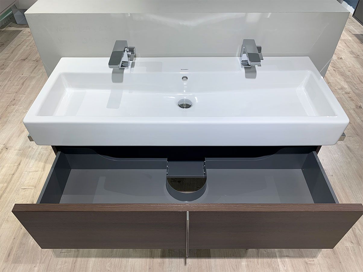 Lavabo Vero con cassetto sospeso e portasciugamani, Duravit