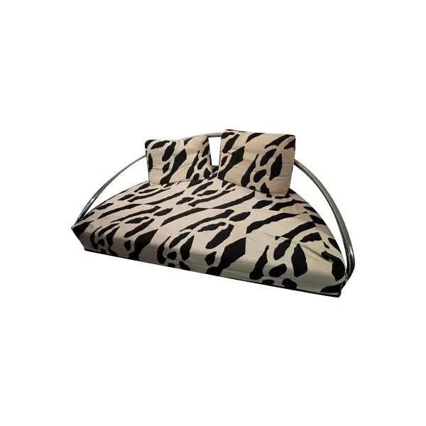 Ulisse sofa bed with zebra fabric cushions, Biesse 1