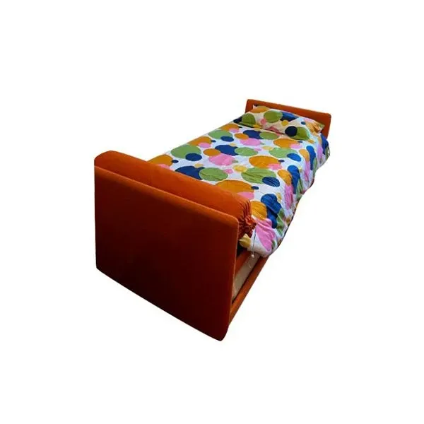 Duetto single bed convertible in orange fabric, Flou image