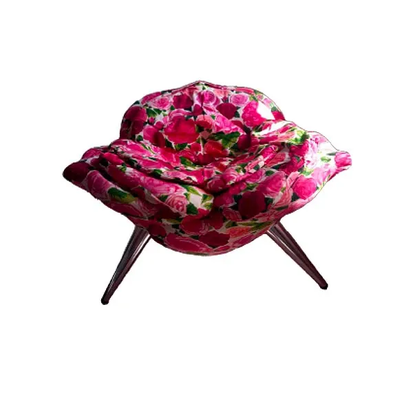 Rose Chair upholstered in floral fabric, Edra image