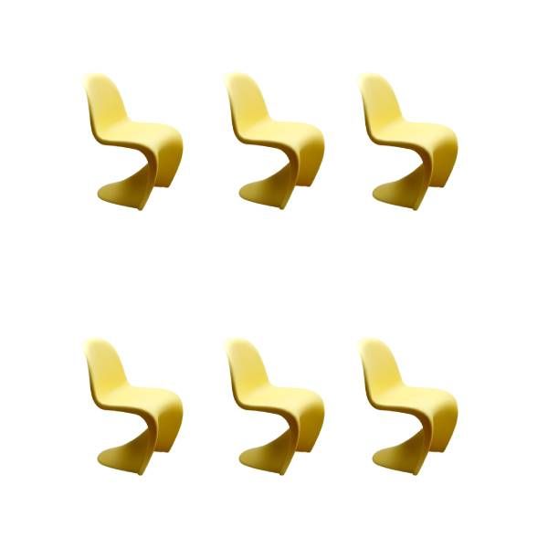 Set of 6 yellow Panton Chair, Vitra image