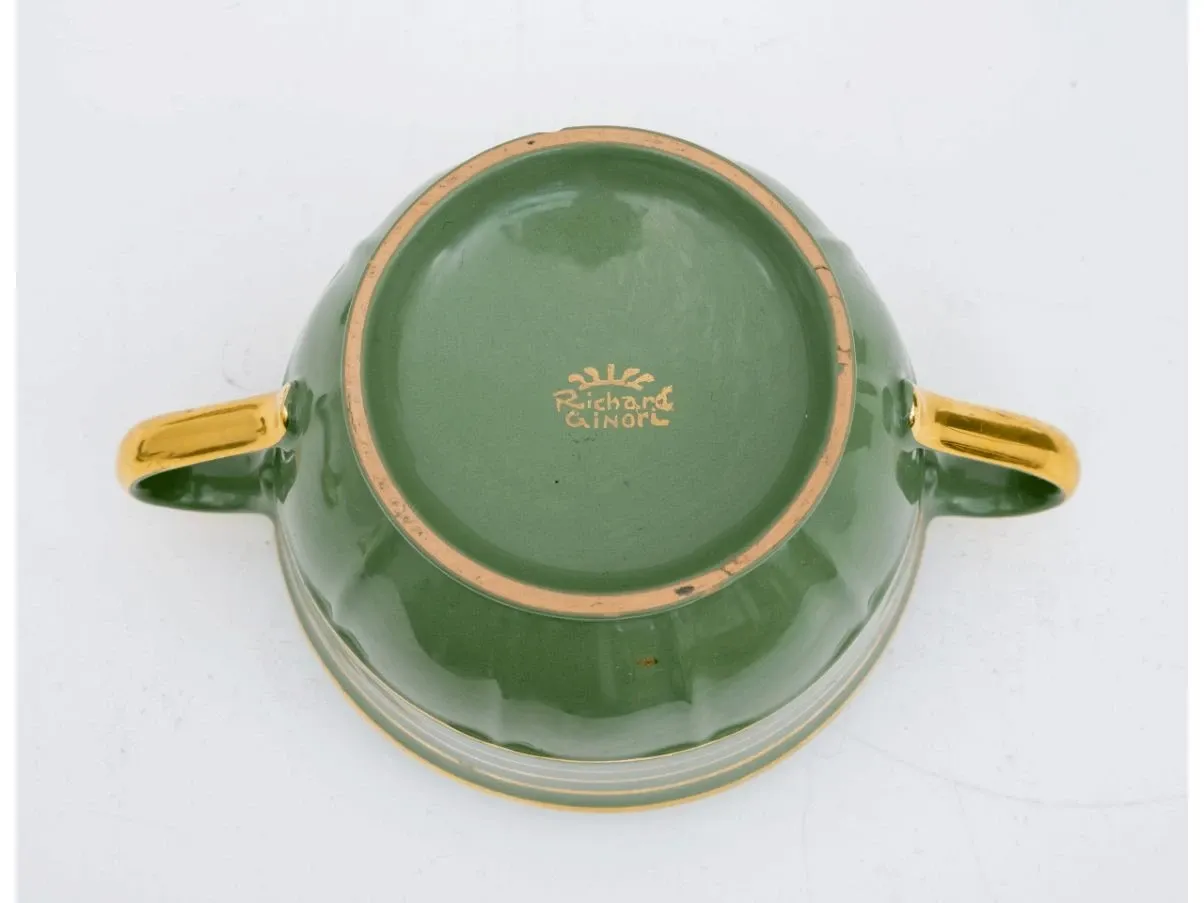 Set da tè in ceramica smaltata e oro, Richard Ginori 2