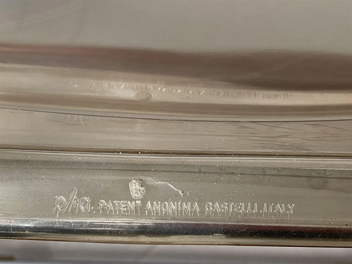 Iconica sedia pieghevole Plia plexiglass, Anonima Castelli 