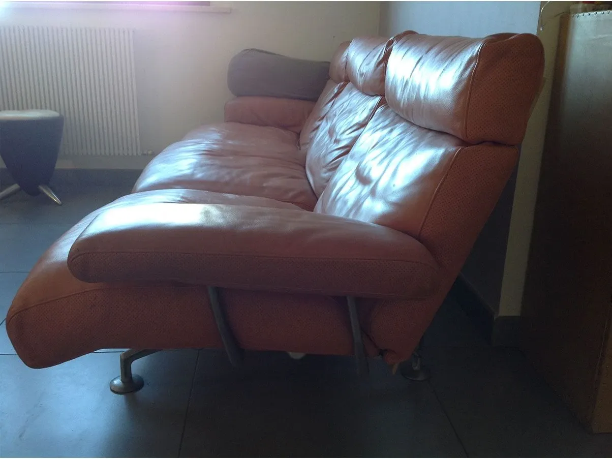 Happy Hour 3-seater sofa in leather (orange) 