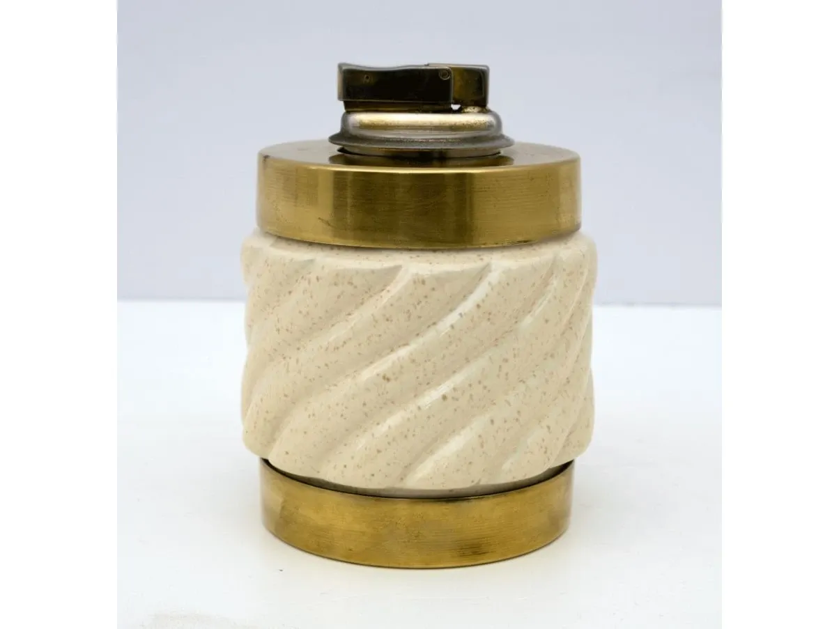 Accendino da tavolo in ottone e ceramica, Tommaso Barbi 2