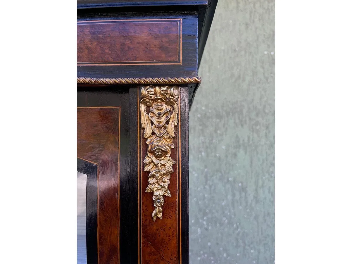 Antique serving sideboard in ebony and walnut (19th century) 8