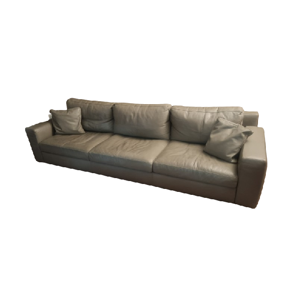 Massimo Sistema gray leather sofa, Poltrona Frau image