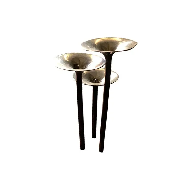 Composition of 3 metal candle holder, Christofle image