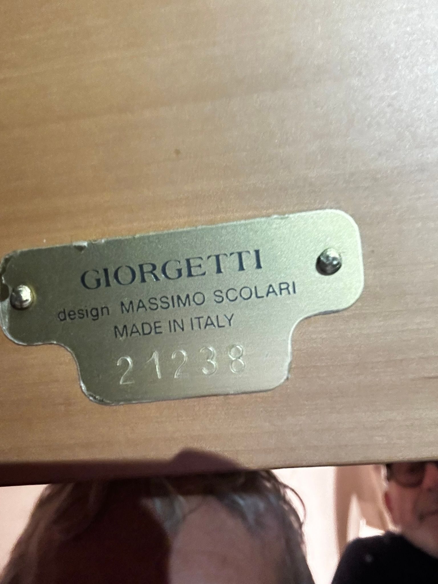 Cherry wood and black leather chair by Leon Krier, Giorgetti Brand