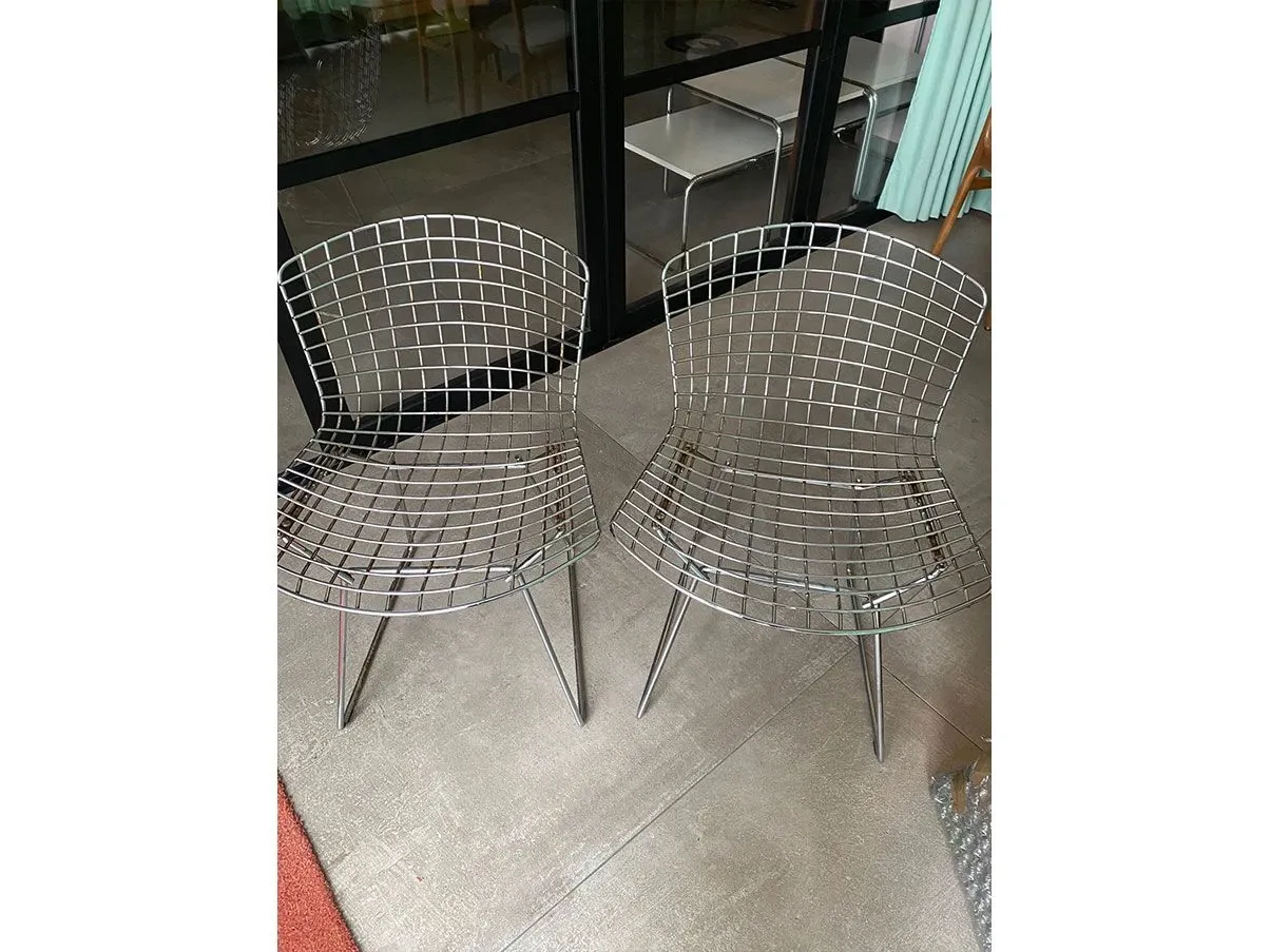 Set of 4 Bertoia Chair in steel rod, Knoll 2