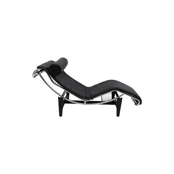 Vintage chaise lounge in black eco leather, Deesup