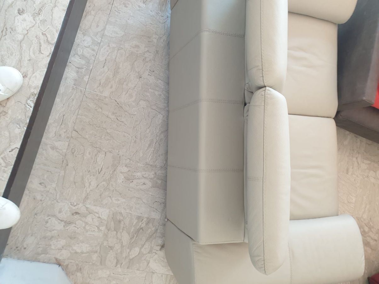 Sophia 2-seater sofa in leather (beige), Brianform 6