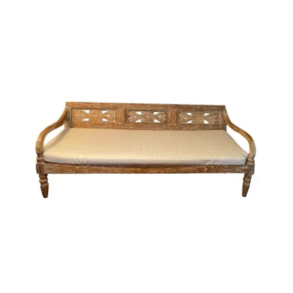 3 seater vintage style sofa in wood, Castagnetti image