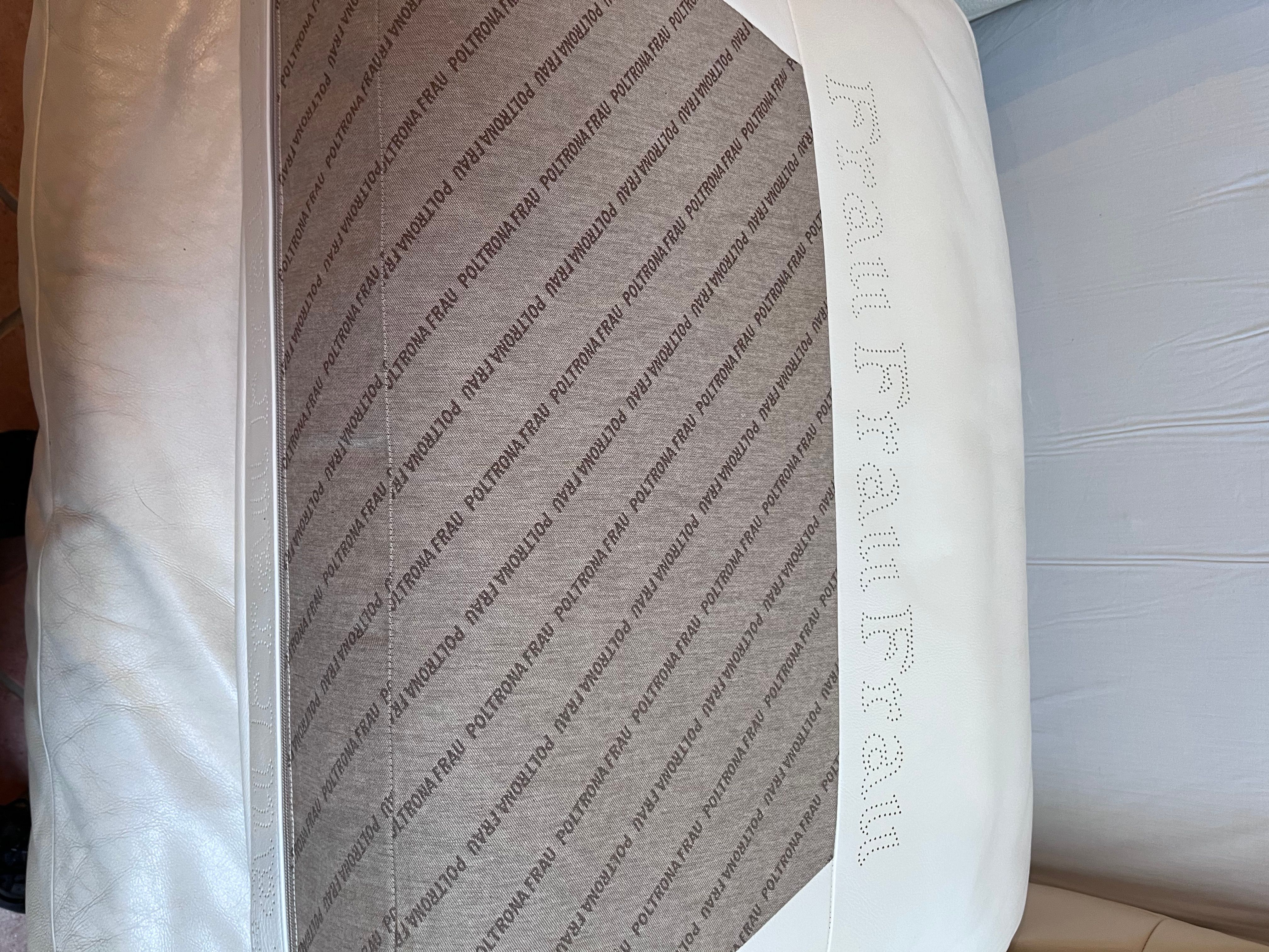 3 seater sofa upholstered in leather (white), Poltrona Frau Brand
