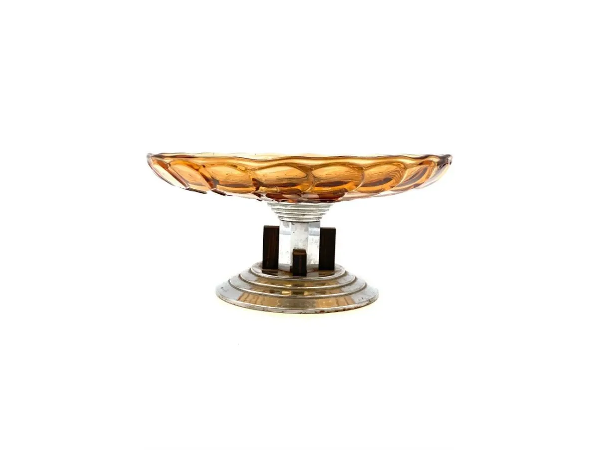 Vintage orange glass centerpiece 1