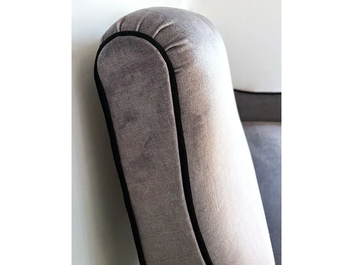 Divano 2 posti vintage in velluto grigio (anni '50),  7
