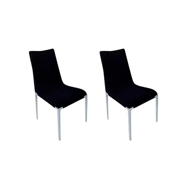 Set of 2 Ola chairs in aluminum and fabric (black), Bonaldo image