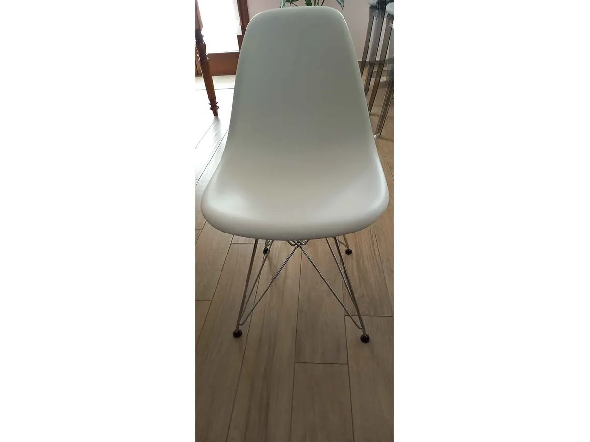 Set 6 sedie in acciaio di Charles & Ray Eames (bianco), Vitra 