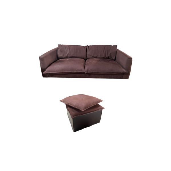 Brest leather sofa and pouf set by Paola Navone, Baxter  image