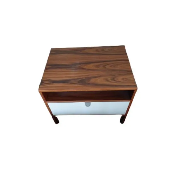 Comodino Meo in legno e cuoio, Giorgetti 