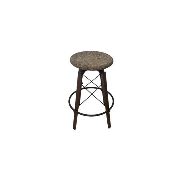 Jack JR stool in cork, steel and oak wood by Fausto Di Martino, Colico image