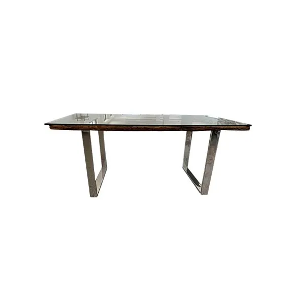 Stanton industrial table in steel and wood, Bizzotto image