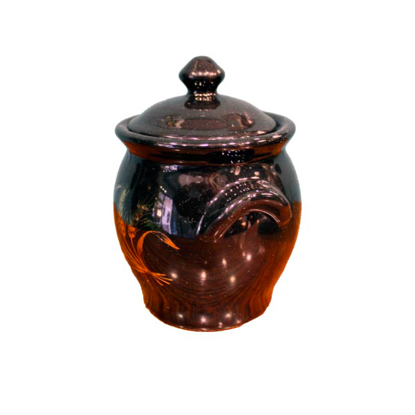 Decorative vase in black and gold terracotta (1950s) image