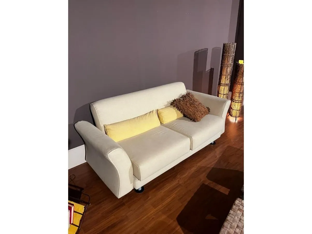2 seater sofa in light yellow fabric, SX 3