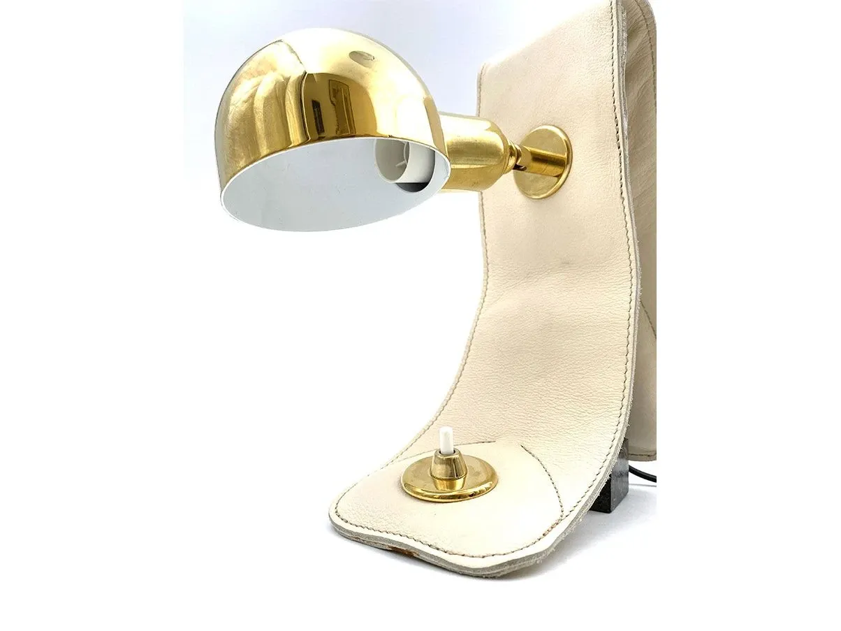 Lampada per poltrona vintage LP01 in pelle e ottone, Azucena 2