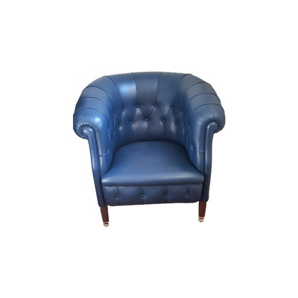 Fumoir armchair in blue leather, Poltrona Frau image