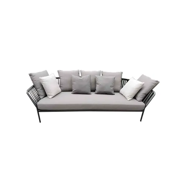 Ria 3-seater sofa for outdoors in aluminum (grey), Fast image