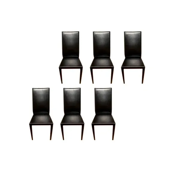 Set 6 sedie Margot rivestite in cuoio (nero), Cattelan Italia image