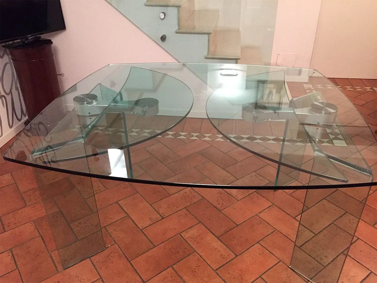 Tavolo ovale Ray Plus allungabile vetro (trasparente) 2