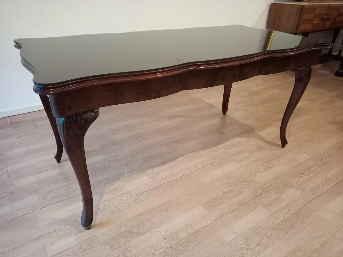 Vintage walnut wood table, 1