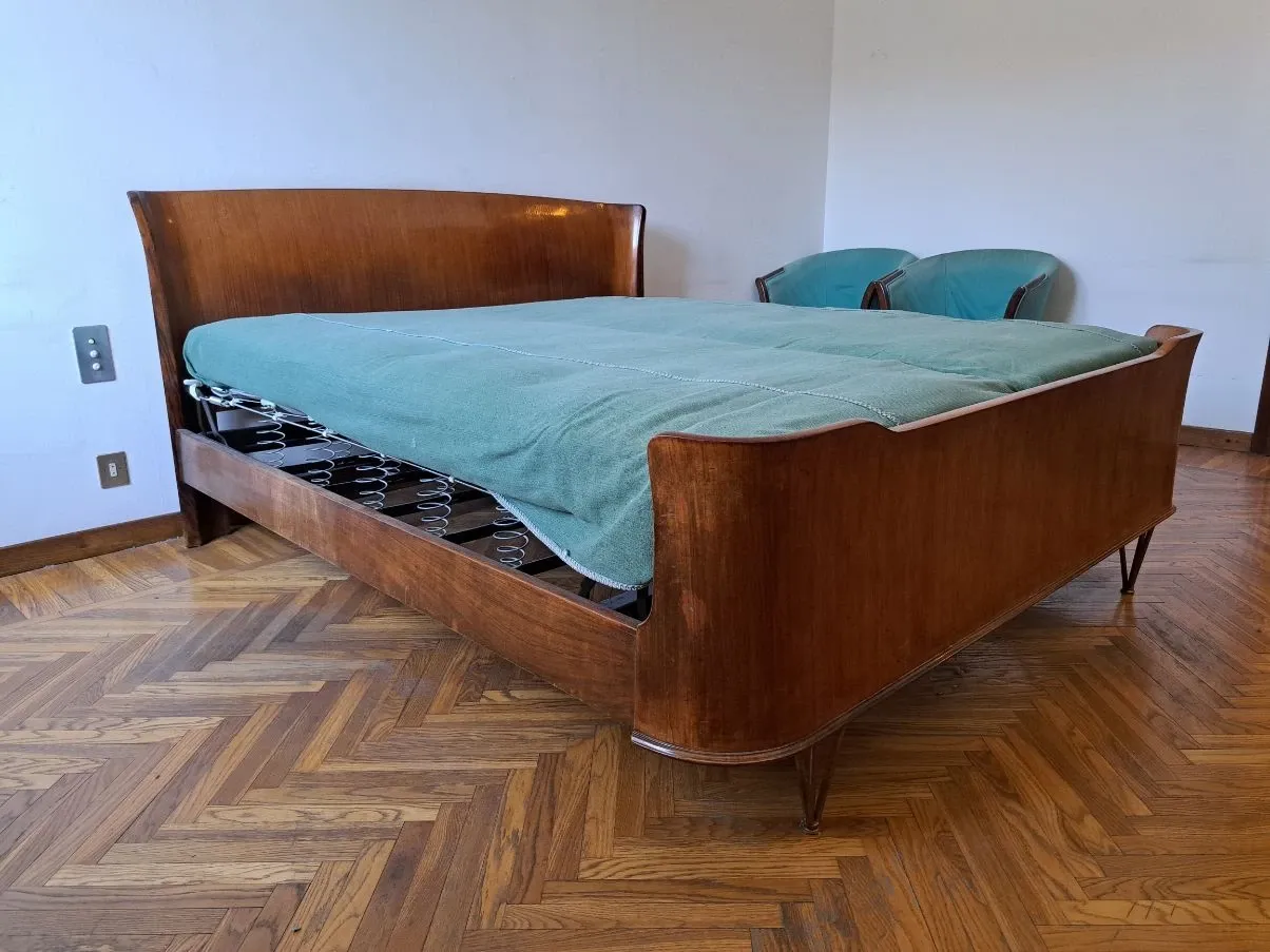 Letto vintage in legno di noce (anni '50),  4