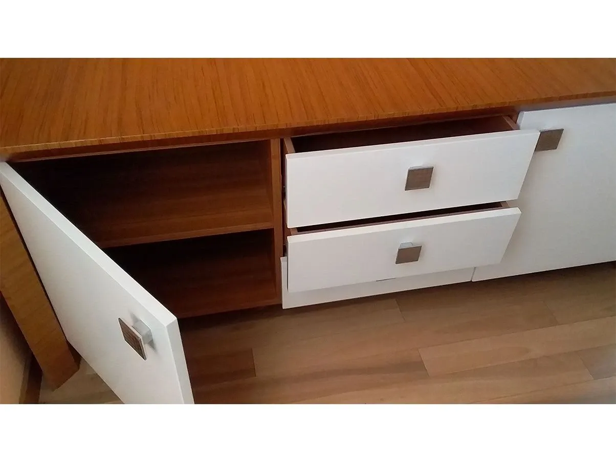 Madia Praha con 2 ante e 3 cassetti legno teak, Teknodesign 3