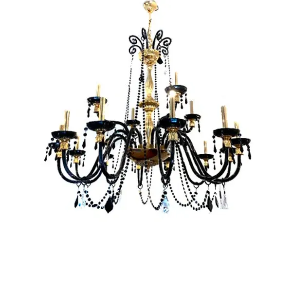 Chandelier L14384 / 16 + 8 BIS glass (black), Renzo Del Ventisette image